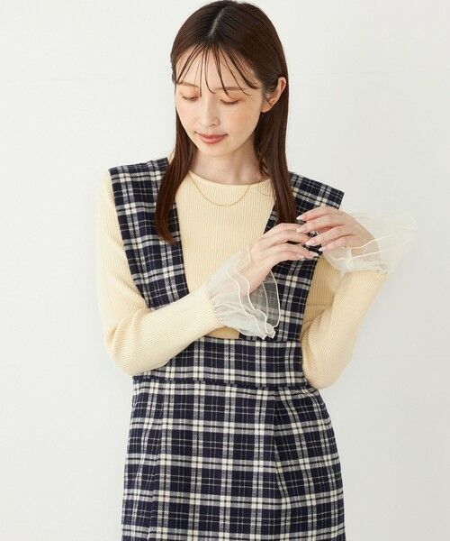 SHIPS / シップス ニット・セーター | SHIPS Colors:〈手洗い可能〉チュール スリーブ リブ ニット◇ | 詳細5