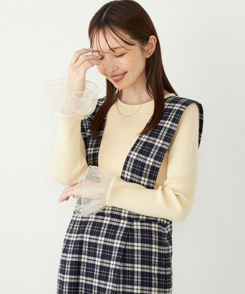 SHIPS / シップス ニット・セーター | SHIPS Colors:〈手洗い可能〉チュール スリーブ リブ ニット◇ | 詳細6