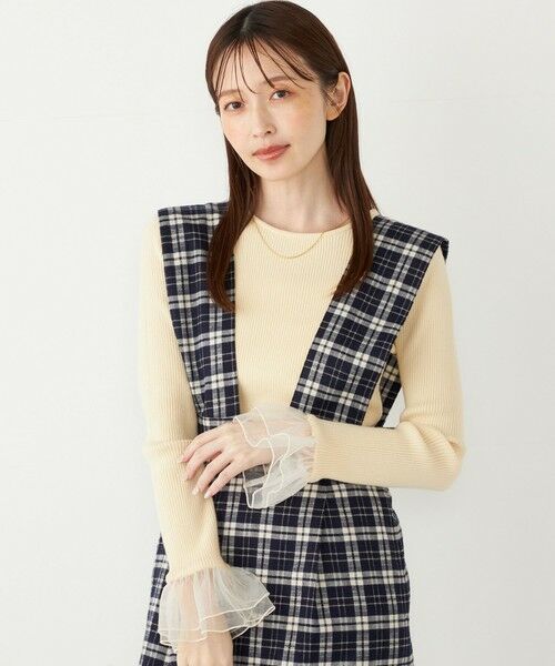 SHIPS / シップス ニット・セーター | SHIPS Colors:〈手洗い可能〉チュール スリーブ リブ ニット◇ | 詳細7