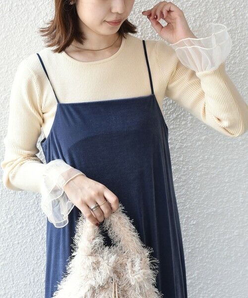 SHIPS / シップス ニット・セーター | SHIPS Colors:〈手洗い可能〉チュール スリーブ リブ ニット◇ | 詳細13
