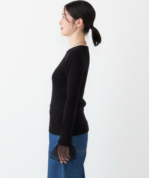 SHIPS / シップス ニット・セーター | SHIPS Colors:〈手洗い可能〉チュール スリーブ リブ ニット◇ | 詳細21