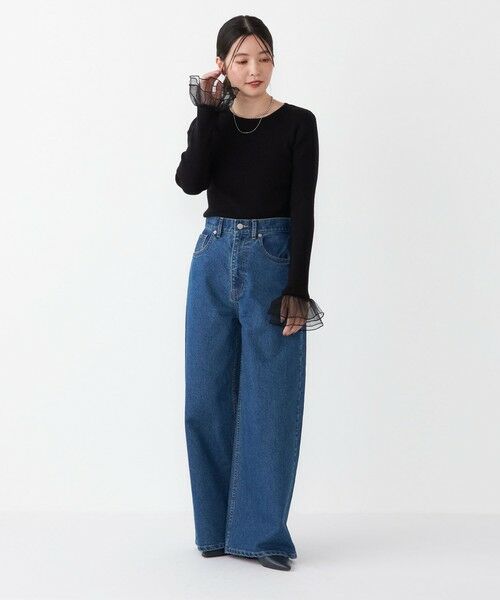 SHIPS / シップス ニット・セーター | SHIPS Colors:〈手洗い可能〉チュール スリーブ リブ ニット◇ | 詳細24