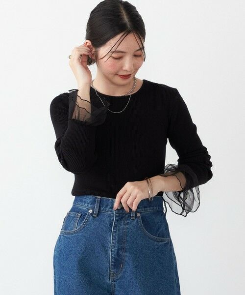 SHIPS / シップス ニット・セーター | SHIPS Colors:〈手洗い可能〉チュール スリーブ リブ ニット◇ | 詳細26