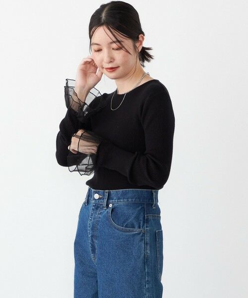 SHIPS / シップス ニット・セーター | SHIPS Colors:〈手洗い可能〉チュール スリーブ リブ ニット◇ | 詳細29