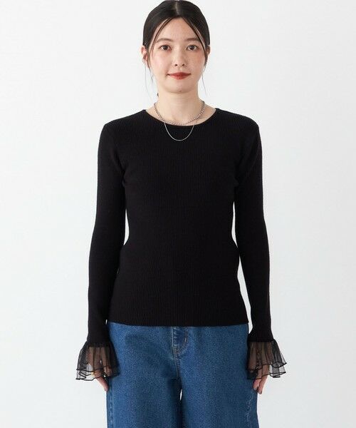 SHIPS / シップス ニット・セーター | SHIPS Colors:〈手洗い可能〉チュール スリーブ リブ ニット◇ | 詳細20