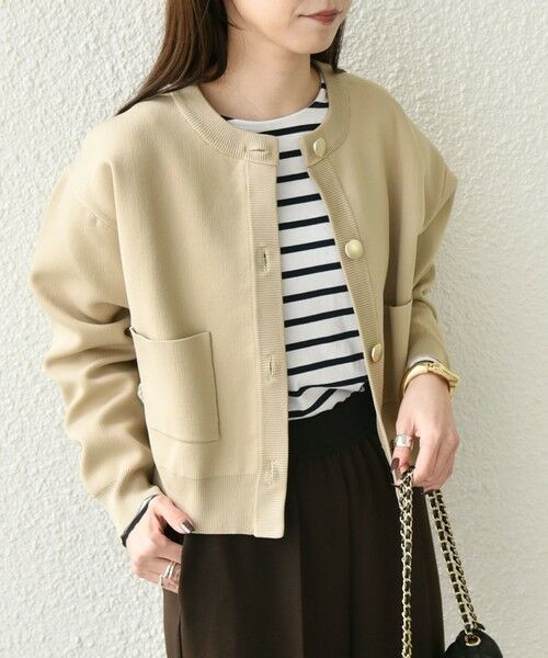 SHIPS / シップス カーディガン・ボレロ | 《一部追加予約》SHIPS Colors:〈手洗い可能〉メタルボタン クルーネック カーディガン◆(ベージュ)