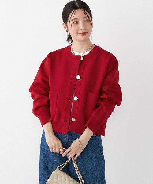 SHIPS for women/シップスウィメン SHIPS Colors:〈手洗い可能〉メタルボタン クルーネック カーディガン◇ レッド ONE SIZE SHIPS for women/シップスウィメン SHIPS Colors:〈手洗い可能〉メタルボタン クルーネック カーディガン◇ レッド ONE SIZE