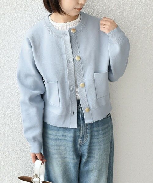 SHIPS / シップス カーディガン・ボレロ | 《新色・追加予約》SHIPS Colors:〈手洗い可能〉メタルボタン クルーネック カーディガン◆（ライトブルー）