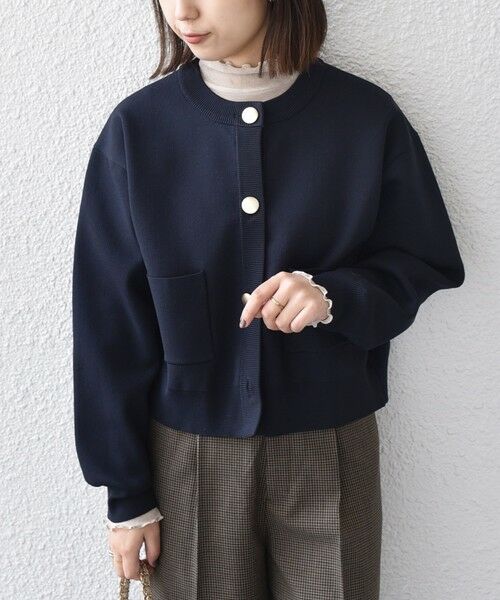 SHIPS / シップス カーディガン・ボレロ | 《一部追加予約》SHIPS Colors:〈手洗い可能〉メタルボタン クルーネック カーディガン◆(ネイビー)