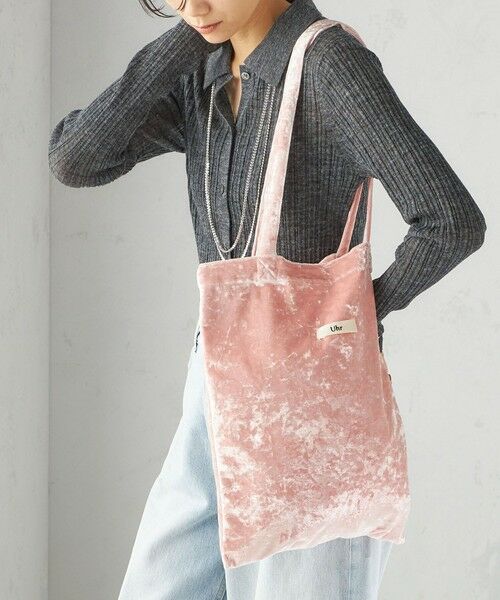 SHIPS / シップス トートバッグ | 【SHIPS別注/PINK RIBBONチャリティー】Uhr: ポリエステル ベロア トート バッグ | 詳細2
