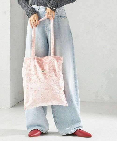 SHIPS / シップス トートバッグ | 【SHIPS別注/PINK RIBBONチャリティー】Uhr: ポリエステル ベロア トート バッグ | 詳細3