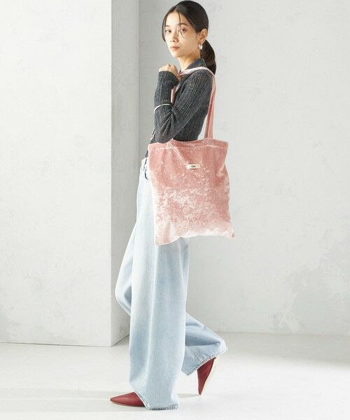 SHIPS / シップス トートバッグ | 【SHIPS別注/PINK RIBBONチャリティー】Uhr: ポリエステル ベロア トート バッグ | 詳細4