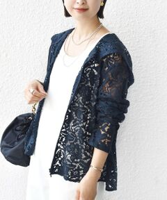SHIPS / シップス パーカー | 〈手洗い可能〉レース ジップアップ パーカ