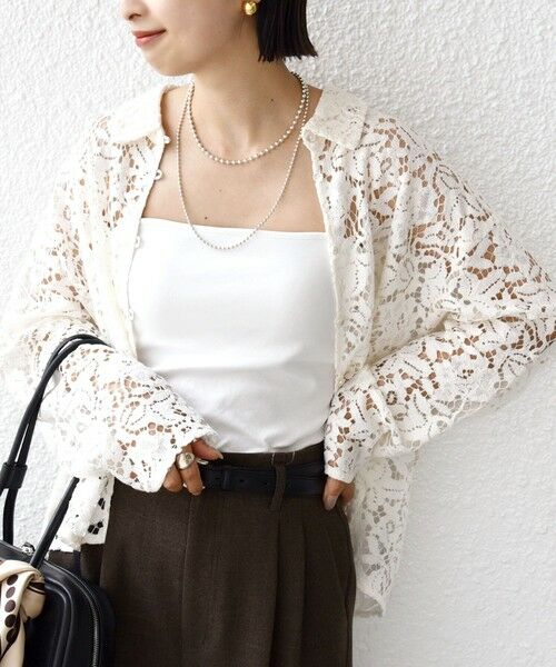 SHIPS / シップス シャツ・ブラウス | 〈手洗い可能〉レース シャツ 羽織 | 詳細11