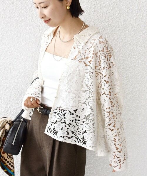 SHIPS / シップス シャツ・ブラウス | 〈手洗い可能〉レース シャツ 羽織 | 詳細12
