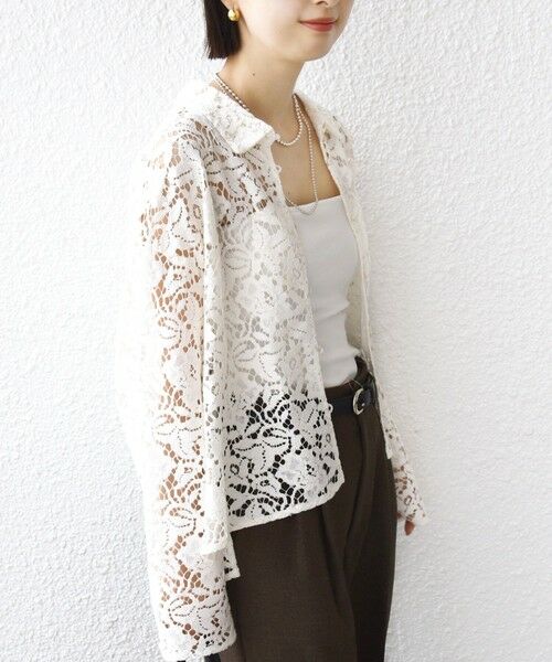 SHIPS / シップス シャツ・ブラウス | 〈手洗い可能〉レース シャツ 羽織 | 詳細13