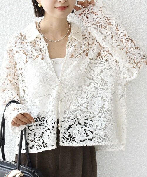 SHIPS / シップス シャツ・ブラウス | 〈手洗い可能〉レース シャツ 羽織 | 詳細15