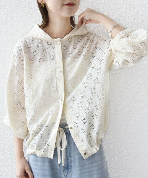 SHIPS / シップス シャツ・ブラウス | 【WEB限定】〈手洗い可能〉レース フード シャツ 羽織 | 詳細10