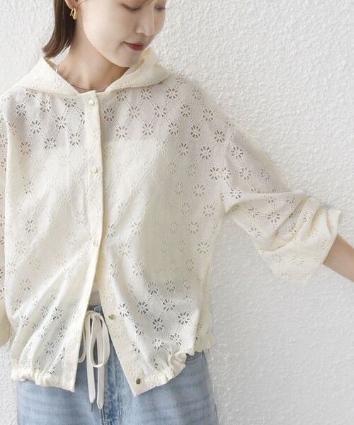 SHIPS / シップス シャツ・ブラウス | 【WEB限定】〈手洗い可能〉レース フード シャツ 羽織 | 詳細12