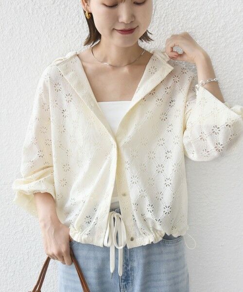 SHIPS / シップス シャツ・ブラウス | 【WEB限定】〈手洗い可能〉レース フード シャツ 羽織 | 詳細5