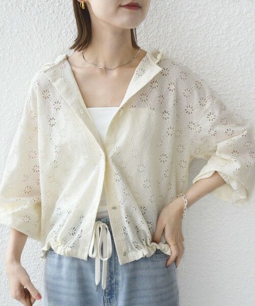 SHIPS / シップス シャツ・ブラウス | 【WEB限定】〈手洗い可能〉レース フード シャツ 羽織 | 詳細6