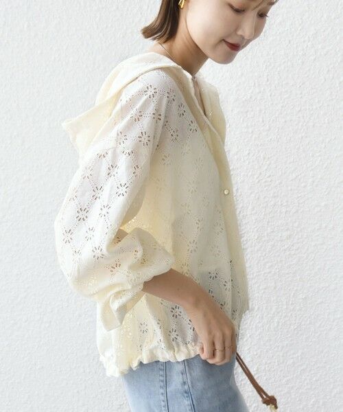 SHIPS / シップス シャツ・ブラウス | 【WEB限定】〈手洗い可能〉レース フード シャツ 羽織 | 詳細8