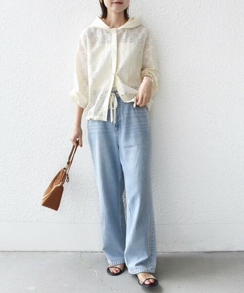 SHIPS / シップス シャツ・ブラウス | 【WEB限定】〈手洗い可能〉レース フード シャツ 羽織 | 詳細9