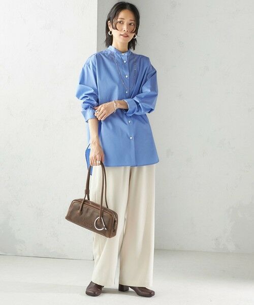 SHIPS / シップス シャツ・ブラウス | 〈手洗い可能〉ソリッド フロント ヨーク スタンドカラー シャツ | 詳細1