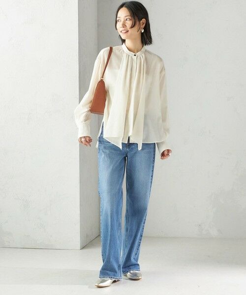 SHIPS / シップス シャツ・ブラウス | 〈手洗い可能〉シアー リボン タイ ブラウス | 詳細1