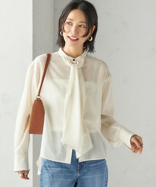 SHIPS / シップス シャツ・ブラウス | 〈手洗い可能〉シアー リボン タイ ブラウス | 詳細11