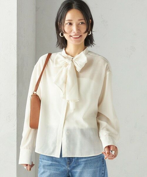 SHIPS / シップス シャツ・ブラウス | 〈手洗い可能〉シアー リボン タイ ブラウス | 詳細12