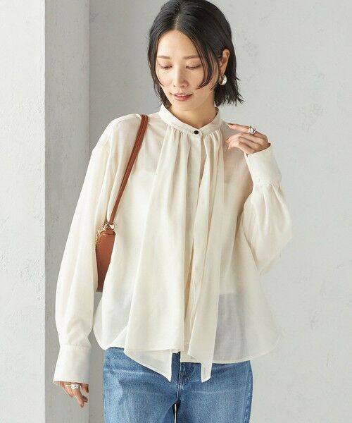 SHIPS / シップス シャツ・ブラウス | 〈手洗い可能〉シアー リボン タイ ブラウス | 詳細6