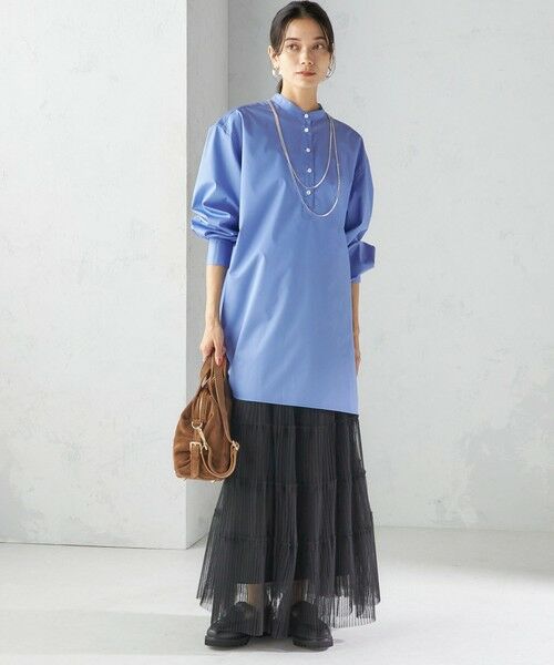 SHIPS / シップス チュニック | 〈手洗い可能〉ソリッド バックタック チュニック シャツ | 詳細1