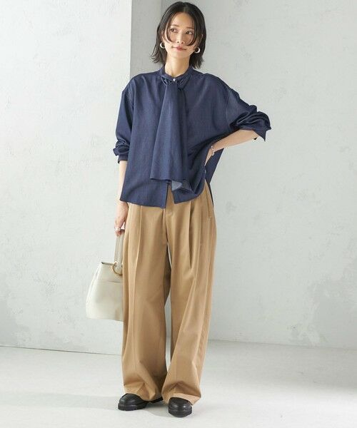 SHIPS / シップス シャツ・ブラウス | 〈手洗い可能〉デニム ライク リボン タイ ブラウス | 詳細10