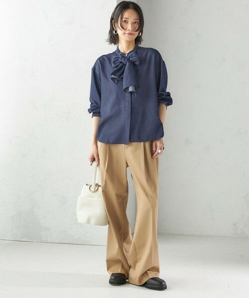 SHIPS / シップス シャツ・ブラウス | 〈手洗い可能〉デニム ライク リボン タイ ブラウス | 詳細14