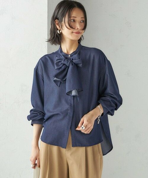 SHIPS / シップス シャツ・ブラウス | 〈手洗い可能〉デニム ライク リボン タイ ブラウス | 詳細16