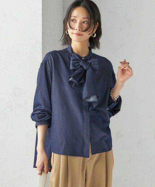 SHIPS / シップス シャツ・ブラウス | 〈手洗い可能〉デニム ライク リボン タイ ブラウス | 詳細17
