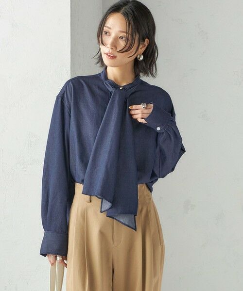 SHIPS / シップス シャツ・ブラウス | 〈手洗い可能〉デニム ライク リボン タイ ブラウス | 詳細19