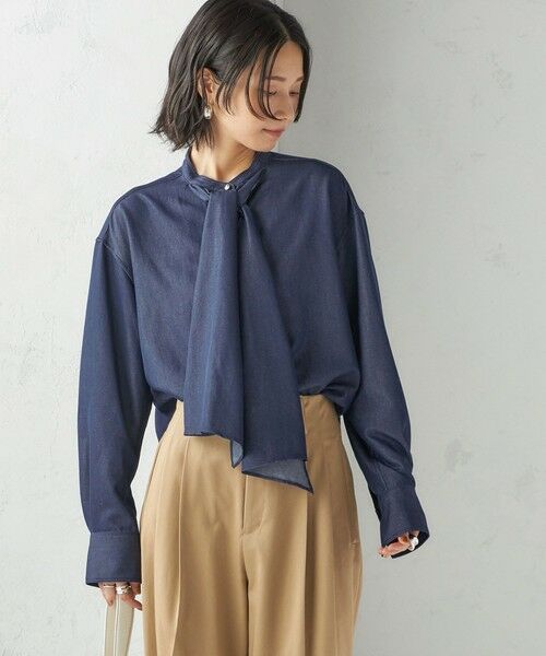 SHIPS / シップス シャツ・ブラウス | 〈手洗い可能〉デニム ライク リボン タイ ブラウス | 詳細20