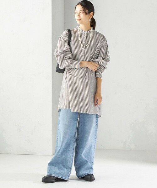 SHIPS / シップス チュニック | 〈手洗い可能〉ストライプ バックタック チュニック シャツ | 詳細1