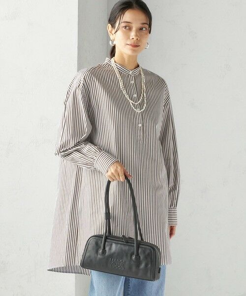 SHIPS / シップス チュニック | 〈手洗い可能〉ストライプ バックタック チュニック シャツ | 詳細12