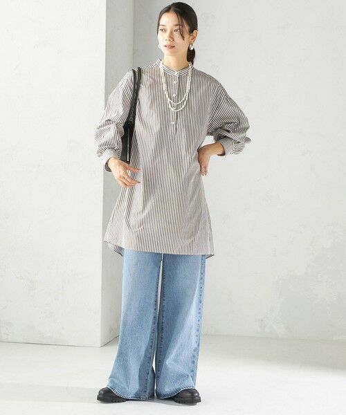 SHIPS / シップス チュニック | 〈手洗い可能〉ストライプ バックタック チュニック シャツ | 詳細2