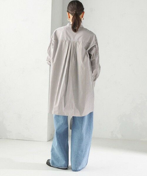 SHIPS / シップス チュニック | 〈手洗い可能〉ストライプ バックタック チュニック シャツ | 詳細4