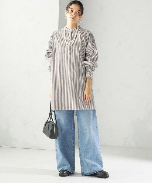 SHIPS / シップス チュニック | 〈手洗い可能〉ストライプ バックタック チュニック シャツ | 詳細6