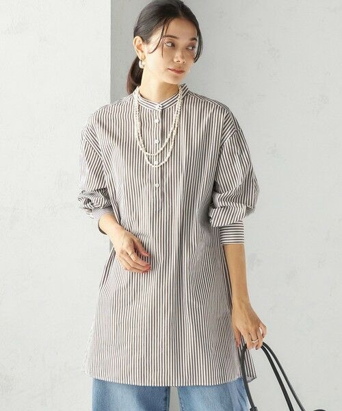 SHIPS / シップス チュニック | 〈手洗い可能〉ストライプ バックタック チュニック シャツ | 詳細7