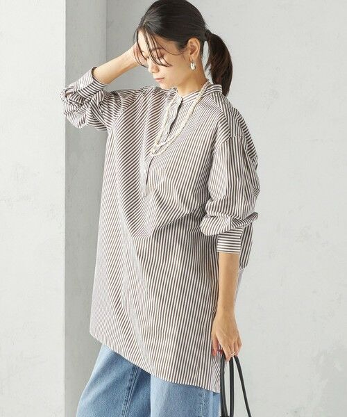 SHIPS / シップス チュニック | 〈手洗い可能〉ストライプ バックタック チュニック シャツ | 詳細8
