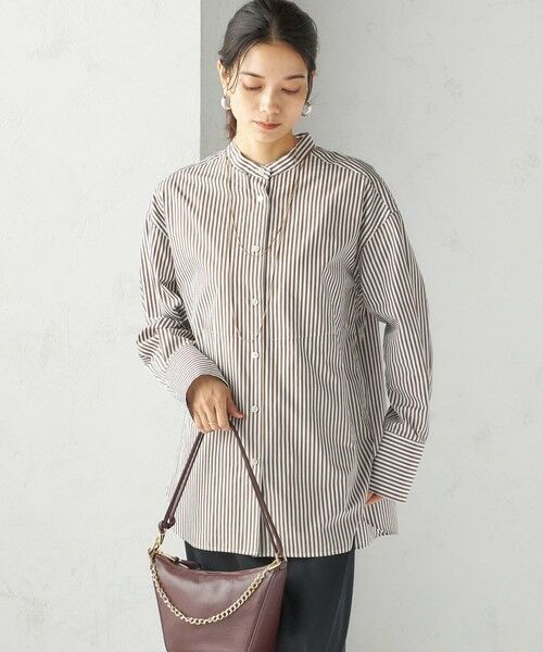 SHIPS / シップス シャツ・ブラウス | 〈手洗い可能〉ストライプ フロント ヨーク スタンドカラー シャツ | 詳細13