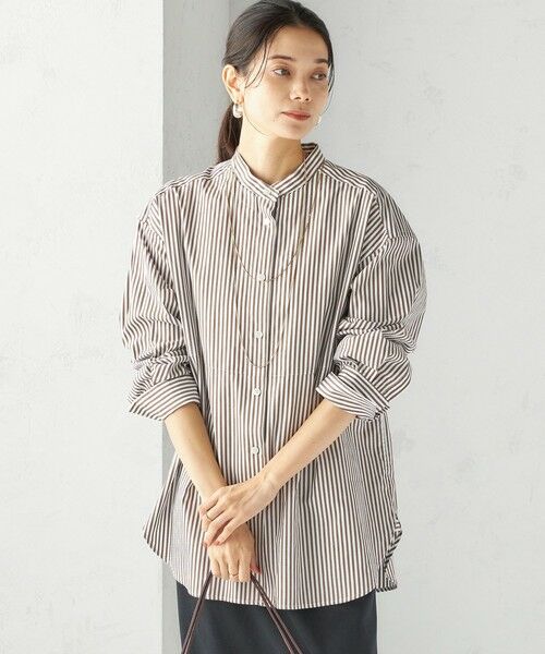 SHIPS / シップス シャツ・ブラウス | 〈手洗い可能〉ストライプ フロント ヨーク スタンドカラー シャツ | 詳細7