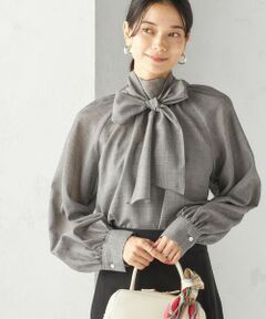 SHIPS / シップス シャツ・ブラウス | 〈手洗い可能〉ウール混 シアー ボイル リボン ブラウス