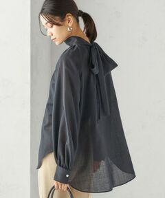 SHIPS / シップス シャツ・ブラウス | 〈手洗い可能〉ウール混 シアー ボイル リボン ブラウス